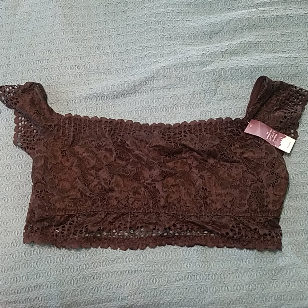 Black Bandeau Bralette, off the shoulder, NWT